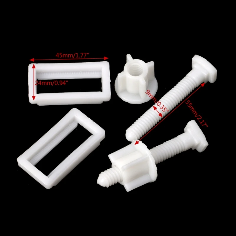 1 Pair Toilet Seat Expansion Screw Hinges Easy Install Small Rubber Top Universal Fixing Professional Nuts Accessories 517A