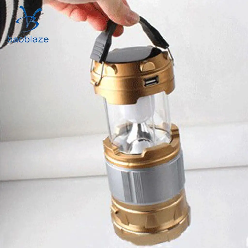 Portable Solar USB Charging Rechargeable Outdoor Camping Tent Lights 