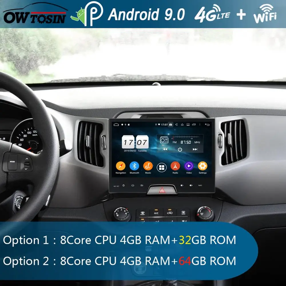 10," ips 8 ядерный 4G+ 64G Android 9,0 Автомобильный мультимедийный плеер для Kia Sportage R 3 2010- радио gps навигация Parrot BT CarPlay