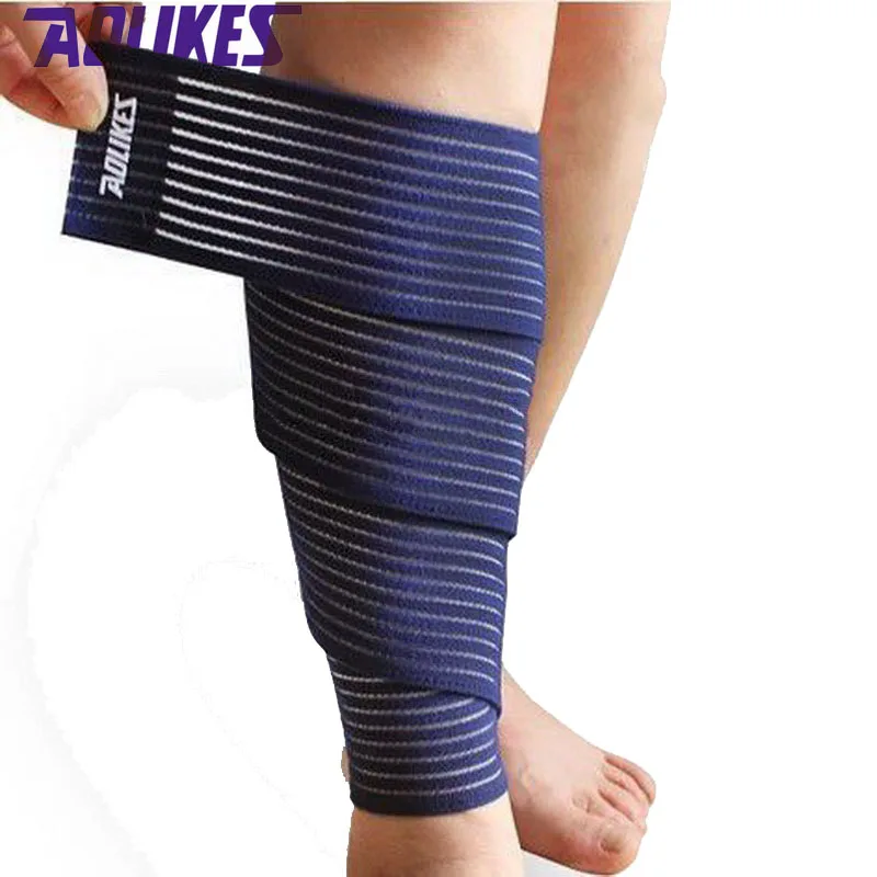 AOLIKES 2 Pcs 90*7.5cm Elastic Bandage Tape Sport Knee Support Strap Shin Guard Compression Protector For Ankle Leg Wrist Wrap