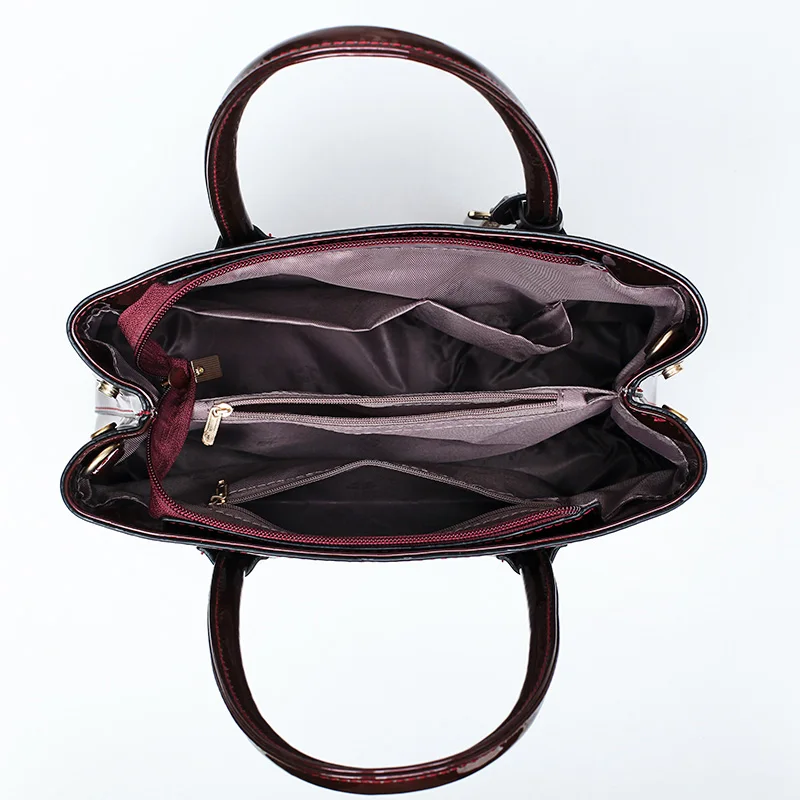 Luxury Patent Leather Bags Women Handbags Shoulder Tote Bag Female Messenger Crossboday Bags Famous Brand Set Sac A Main Femme