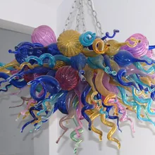 Современные многоцветный Стекло витой и шарики led 110 V-40 v дутая Стекло люстра освещение