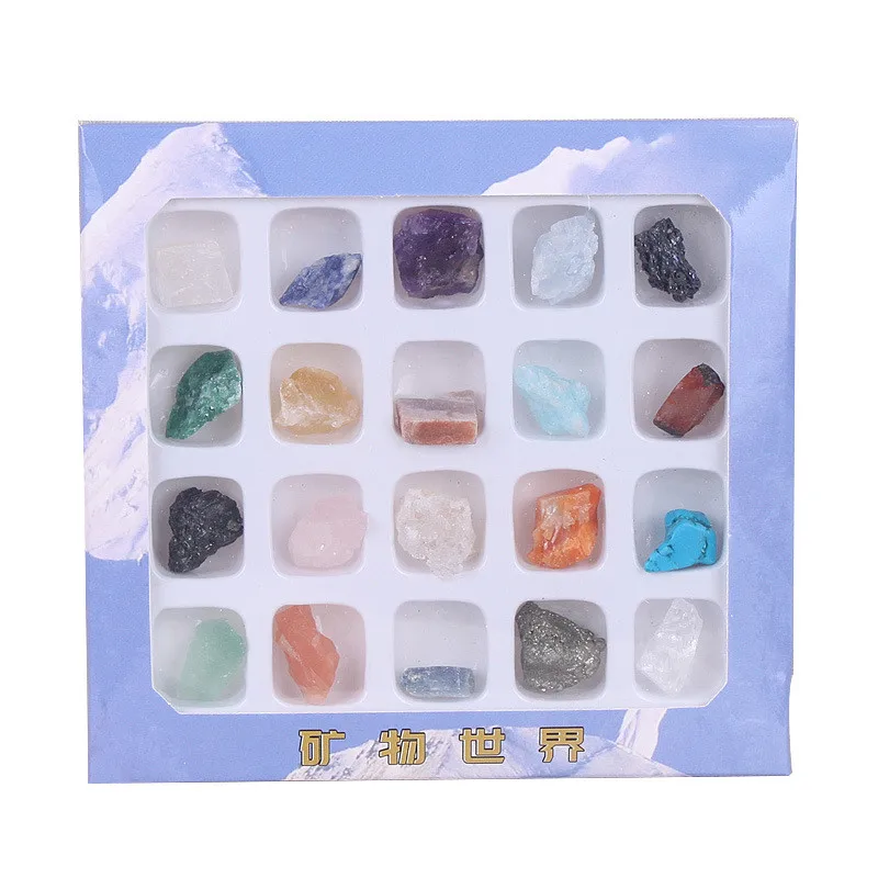 

20pcs/box Colorful Raw Fluorite Irregular Agate Energy Stone Natural Crystal Home Decoration Rocks Fossils Mineral Set