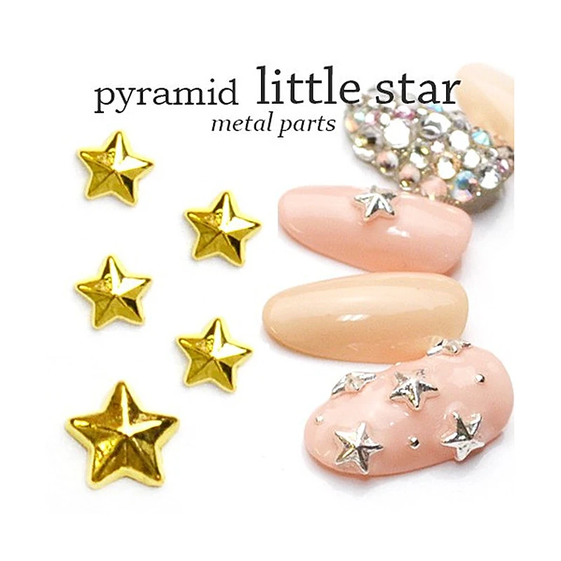 

50pcs/pack Japan Korea Nail Art Alloy Little Star Gold Silver Metal Jewellry Accessories Collection for Women Nail DIY