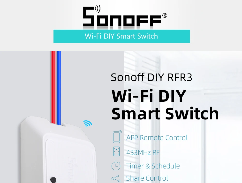 Sonoff RF R3 Умный дом WiFi беспроводной переключатель Smart RF управление RM 433 МГц пульт дистанционного управления ler 100-240 В для Ewelink Google Home Alexa