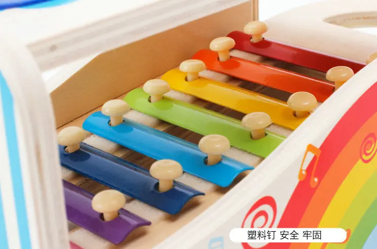 Два в одном детский деревянный ксилофон нокаут игровой набор детский игрушечный ксилофон музыкальный инструмент деревянные игрушки для детей подарок