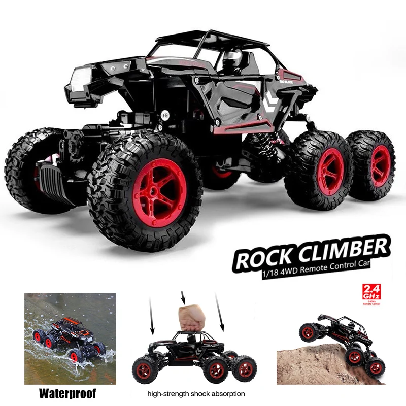 

Red Portable Rc Car 6 WD 2.4G Boys Gift 1:14 Rc Toys Electronic Toy Car