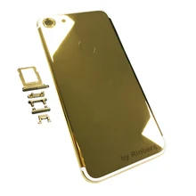 For iPhone 7 24K 24KT 24CT Mirror GOLD ROSE GOLD PLATINUM SILVER Metal Back Cover Housing Middle Frame Bezel Replacement + LOGO