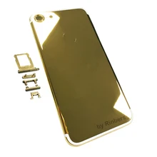 For iPhone 7 24K 24KT 24CT Mirror GOLD ROSE GOLD PLATINUM SILVER Metal Back Cover Housing