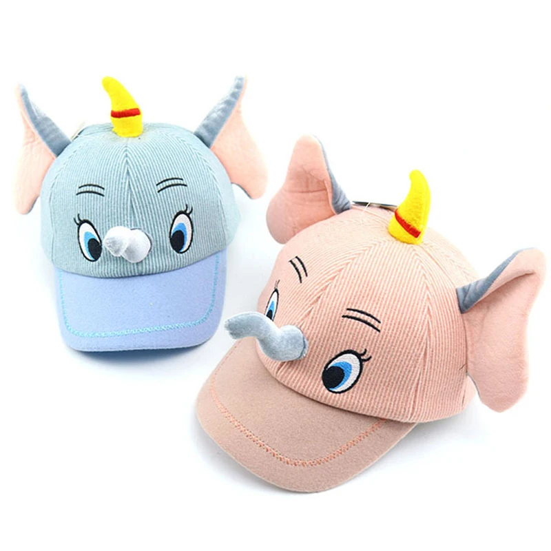 

New Cartoon Elephant Nose Ears Embroidery Winter Autumn Baby Sunshade Kids Baseball Cap Children's Duck Tongue 3-8Y Cotton Caps