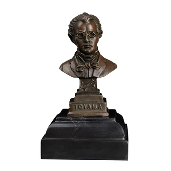 

ArtsHom DS-306 Man Head Statue Bronze Great Person Figure Sculpture Figurine Western Male Art Home Decor