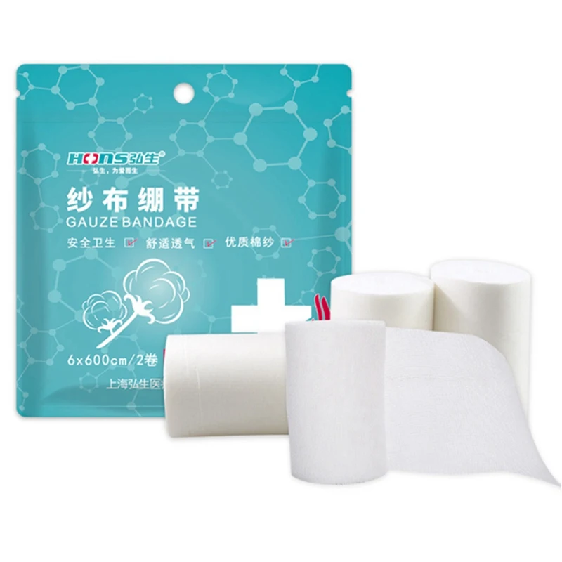 

2 rolls/lot 6cmx6m 8cmx6m PBT Elastic Bandage First Aid Kit Gauze roll Wound Dressing Medical Nursing Emergency Care Bandage