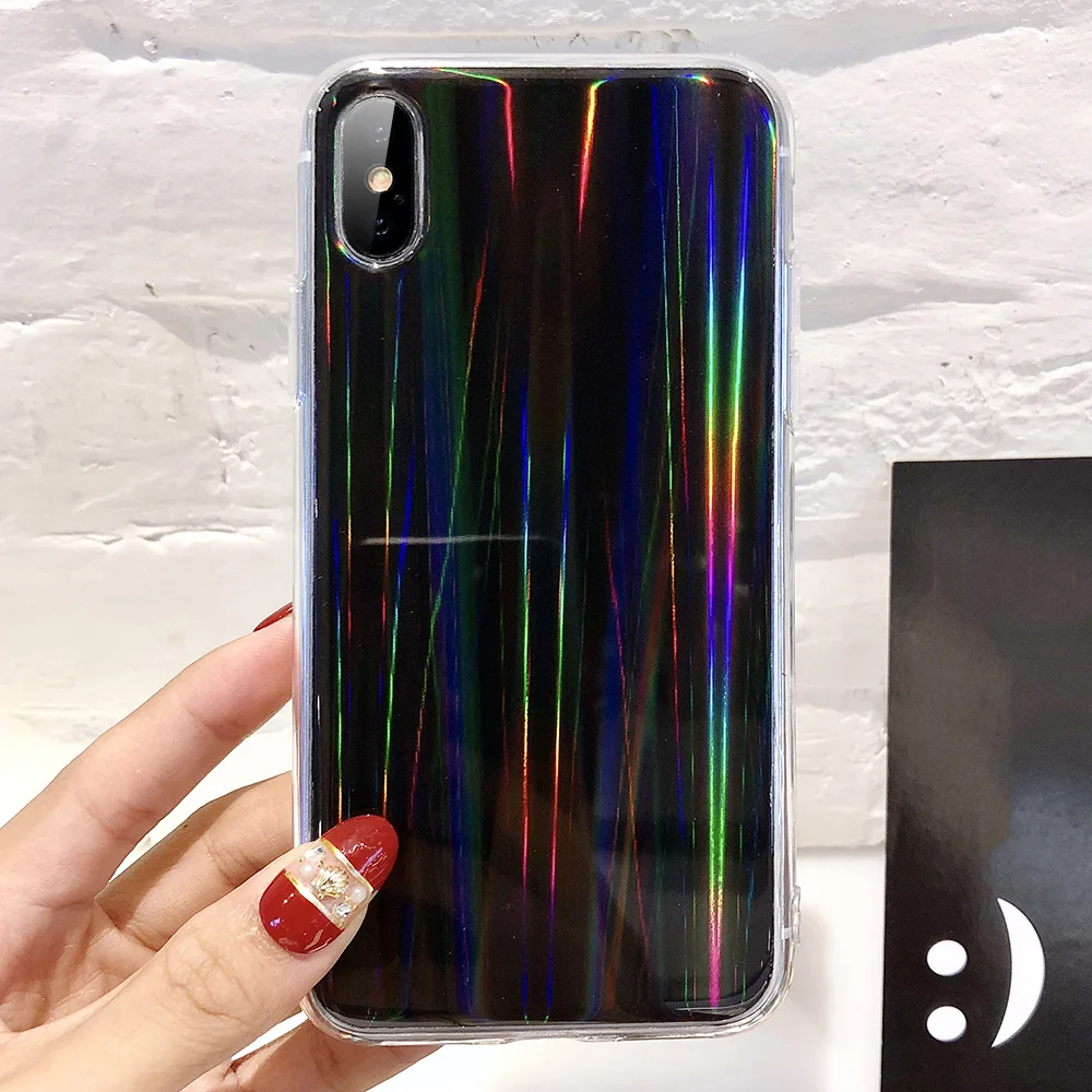 KIPX1122_10_JONSNOW Aurora Shining Laser Phone Case for iPhone 6 6S 7 8 Plus X XS XR XS Max Glossy Soft Silicone Case Back Cover Capa Coque Fundas