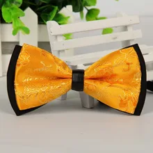 Модный желтый однотонный галстук-бабочка для мужчин Золотое жаккардовое Тканое свадебное платье бабочка мужской галстук Одежда Высокое качество партия