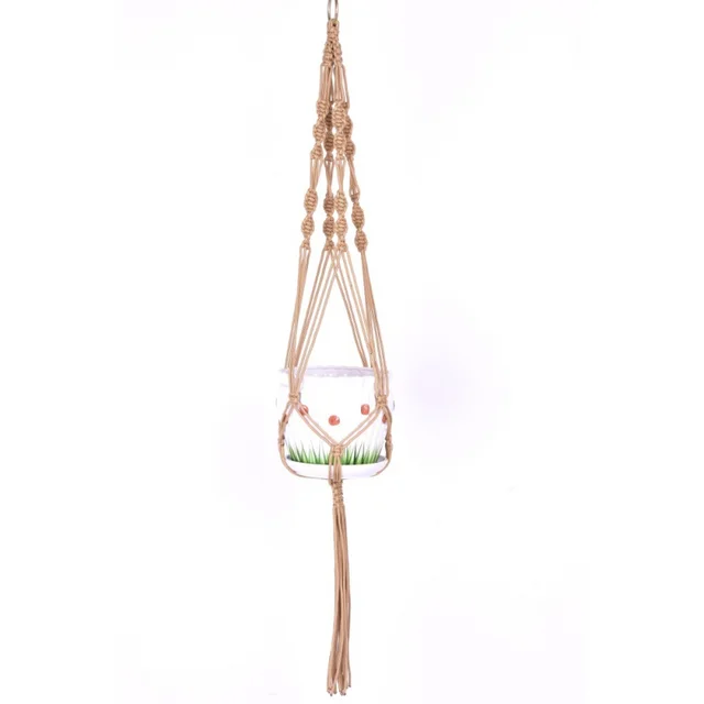 Macrame Plant Hanger Indoor Outdoor Hanging Planter Basket 105cm Hanging Vintage Knotted Lifting Rope Garden Home Decoration