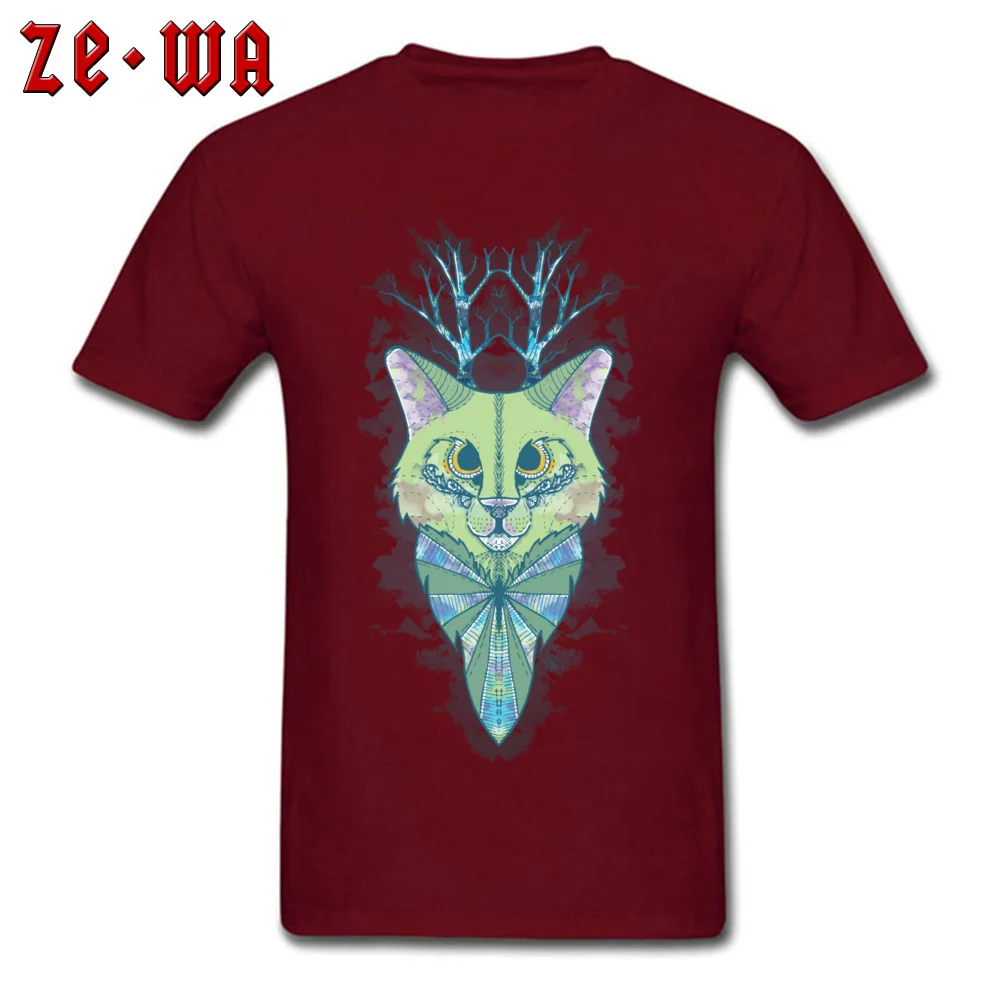  Summer Tees Wholesale Short Sleeve Men's T Shirt TpicOriginaltitle Custom Summer Tops T Shirt O Neck Wholesale Cat Abstraction maroon