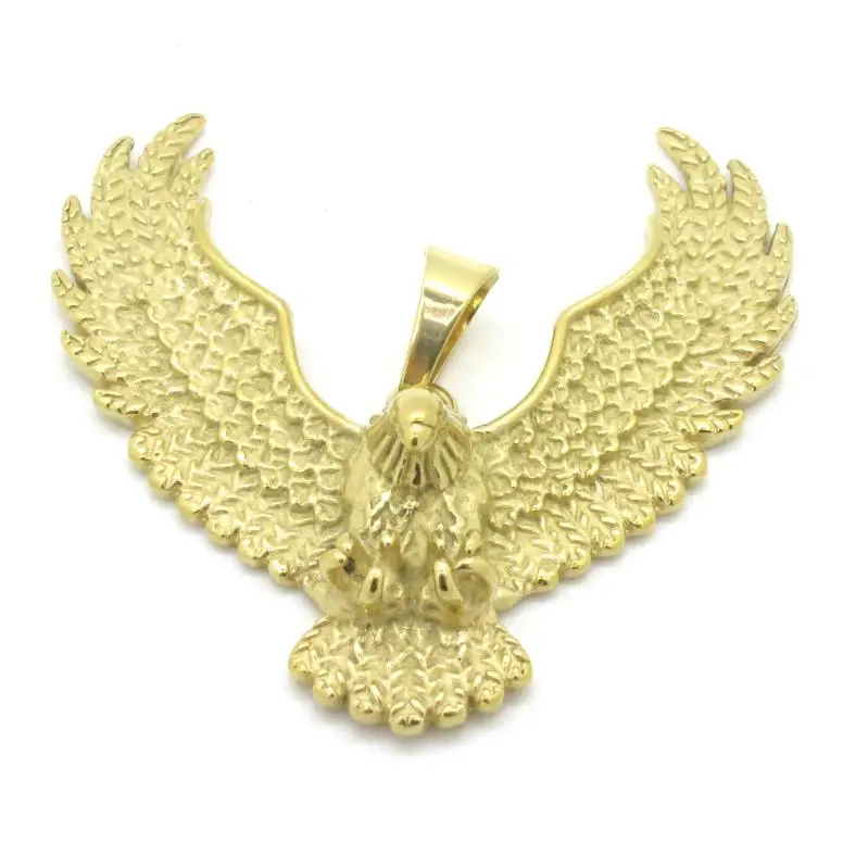 Mens Fashion Jewelry Biker Gold Hawk Pendant Jewellery