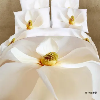 

3D White floral flower bedding set duvet cover sets bedspread bed linen king queen size Pillow cover horse leopard Home Decor