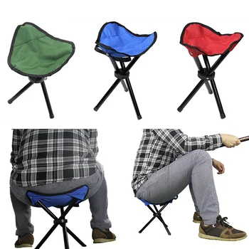 

New Folding Chair Triangle Portable Iron Canvas Outdoor Stool Accessories For Beach Fishing Picnic