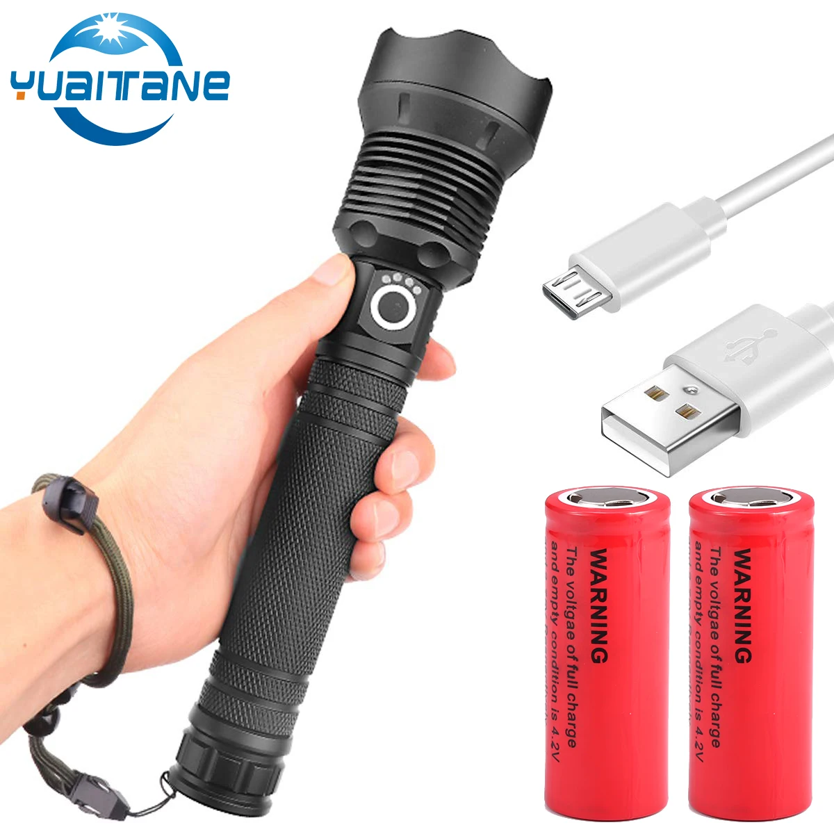 Lanterna Led 50000 Lumens Zoom T6xlamp Bateria Poderosa Usb da Tocha Aplicação Acampamento ao ar Livre Modelo Xhp70 Xhp50 18650 ou 26650