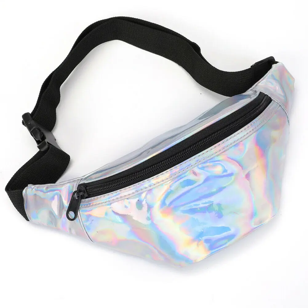 

Fashion Women Laser Waist Bags PU Leather Sports Gym Mobile Phone Fanny Packs Travel Bum Bag
