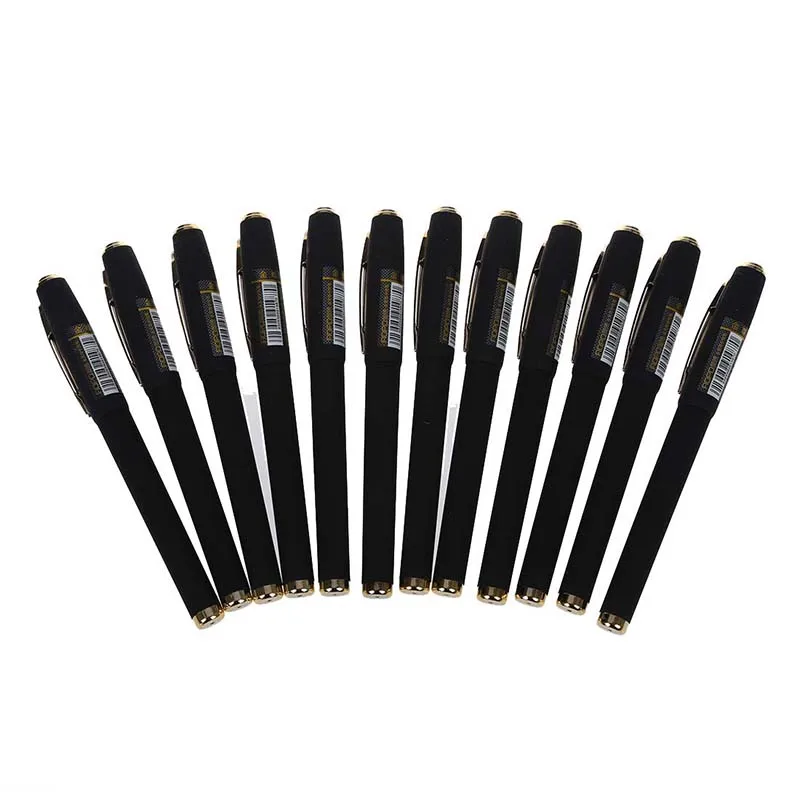 

12X Gel Pens Pen 0.5mm Black School office stationery 145mm office papelaria stationery muji lapices tinta gel kawaii pen #8