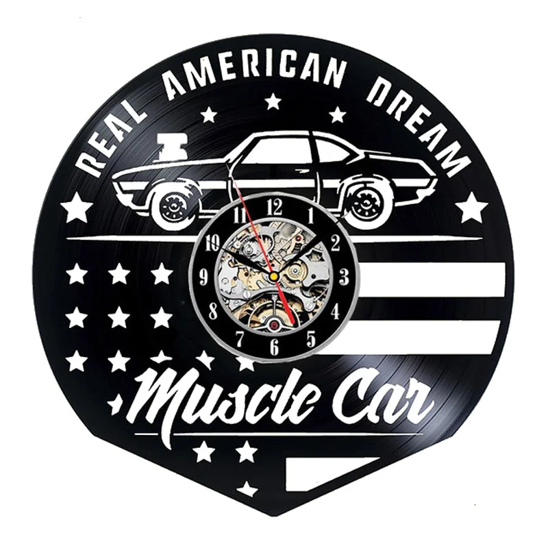 Ford Mustang Виниловая пластинка настенные часы современный дизайн украшение для гостиной автомобиля логотип Подвесные часы настенные часы домашний декор бесшумные