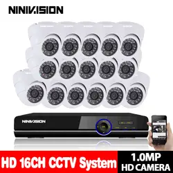 16ch CCTV Системы 720 P AHD Камера 16 шт. безопасности Камера Системы AHD DVR 1080 P HDMI видеонаблюдения DVR Регистраторы 1.0MP CCTV Камера Системы комплект