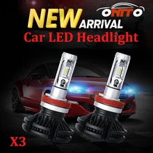 

2PCS/Lot X3 LED Car Headlight H1 H3 9012 9003 H4 9005 9006 9004 9007 H13 H7 H8 H9 H11 50W 6000LM Auto Bulb
