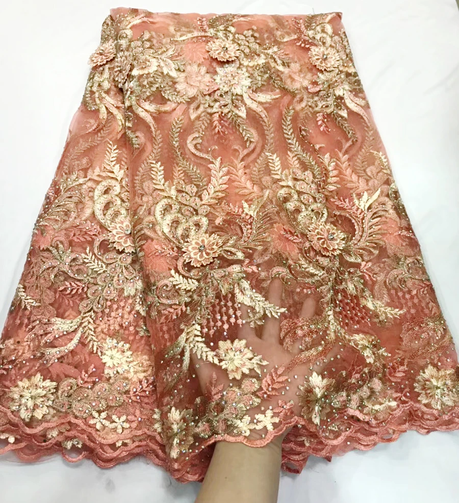 

3d Lace Fabric 2018 High Quality Lace French Lace Fabric With Stones Embroidery African Guipure Lace Fabric For Wedding