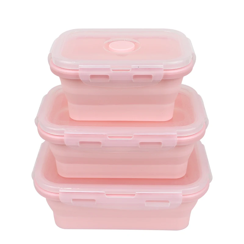

ULKNN Silicone Folding Telescopic Microwave Box Food Fruit Storage Containers Portable Kitchen Microwave School Lunch Box