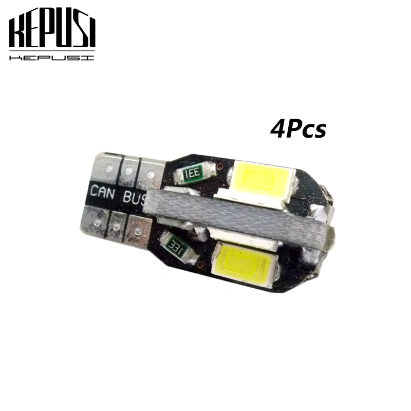 

4pcs T10 8SMD 5630 LED Car Light Canbus NO OBC ERROR Auto Wedge Lamp W5W 8 SMD 5730 Led Parking Bulb 12V white warm