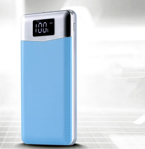 Quick Charge power Bank 10000 мАч 2 USB lcd Портативный внешний аккумулятор для мобильного телефона зарядное устройство power Bank для iPhone X samsung Note - Цвет: Синий