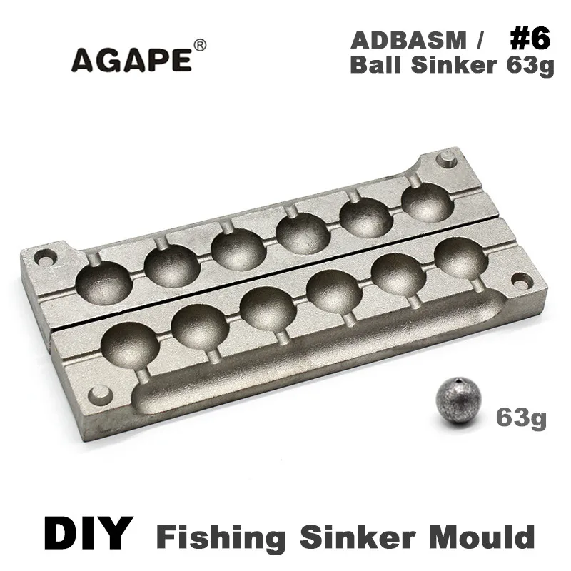 Agape DIY рыболовные шарики грузила пресс-форма ADBASM/#6 шариковый 63 г 6 полостей | Спорт