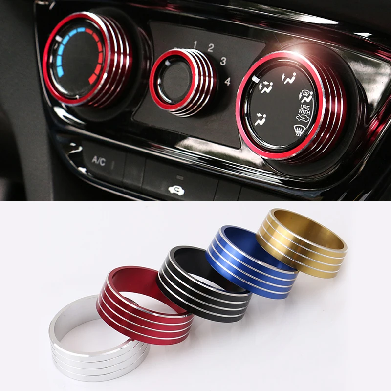 

2016 New Car Styling 3PCS/SET Air Conditioning Heat Control Switch knob AC Knob Case For Honda City XRV Vezel HRV Fit Greiz