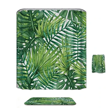 

Bathroom Shower Curtain Polyester 2 M Cloth 3D Green Plant Simple Shower Pascoa Cortina Splatoon Miniaturas Douchegordijn