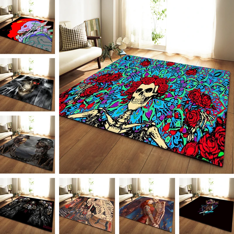 3d красочный коврик с изображением черепа, ковер для гостиной, спальни, большой размер, коврик для гостиной, ресторана, коврик для прихожей, коврик для дивана