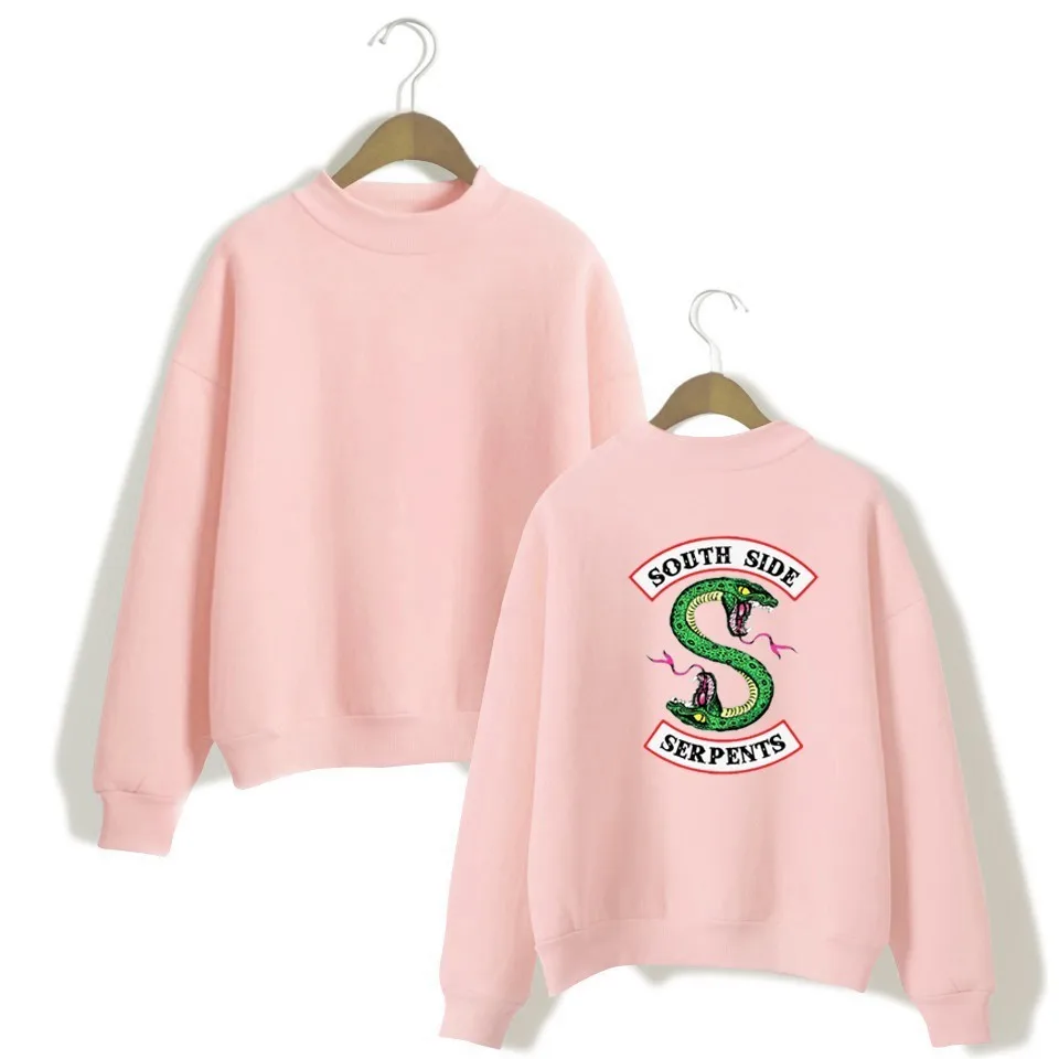 Ривердейл Саут Сайд змеи толстовки SouthSide Толстовка мультфильм печати для женщин Забавный пуловер спортивный костюм женский капюшон с капюшоном - Цвет: pink