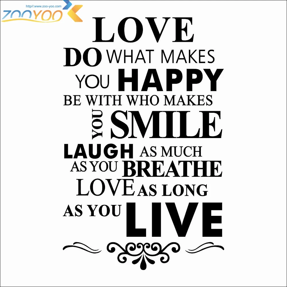 Happy Love Smile Live Life Inspirational Quotes Wall Stickers Living Room Bedroom Home Decorations Diy Pvc Mural Art Walls Decal Buy At The Price Of 4 40 In Aliexpress Com Imall Com