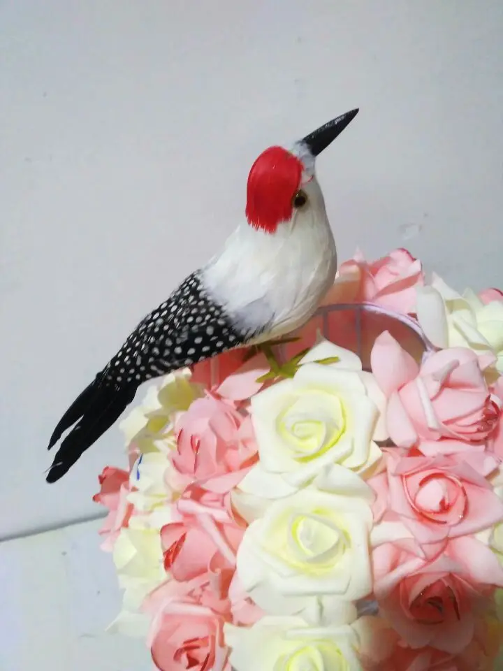 Cerca de 22 cm Penas Pica Pássaro Pássaro Simulação Rígido Modelo Prop Casa Jardim Decoração Presente S1336 7 casa jardim decoração presente s1336