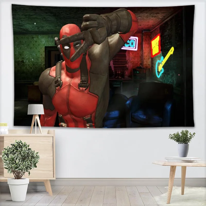 Deadpool قماش مزخرف جداري تخصيص أسلوبك اليوغا كنبة مكتب مفرش منقوش للأطفال غرفة كلية المسكن الديكور Deadpool قماش مزخرف جداري تخصيص أسلوبك اليوغا كنبة مكتب مفرش منقوش للأطفال غرفة كلية المسكن الديكور
