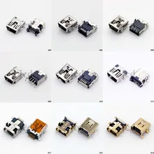 Hot sale 9 models 5pin 8pin 10pin Mini USB Type B Female Socket 5-Pin Right Angle DIP SMT Jack Connector 