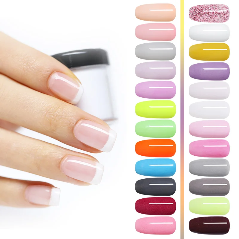 10g Dipping French Powder Glitter Dip Without Lamp Cure Gradient 7ml Base Top Activator Liquid Nail Art Decorations