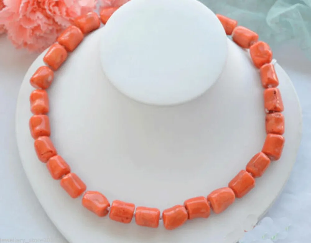 

Hot sale new Style >>>>>17" 16mm original baroque cylinder pink coral necklace