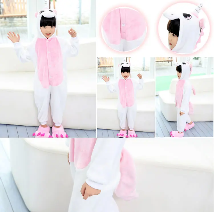 Kigurumi/Детские пижамы с единорогом; фланелевые пижамы в виде животных; комбинезон с единорогом на всю зиму; супермягкая ночная рубашка; пижамы; одежда для сна