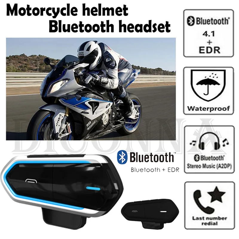 

2019 Bluetooth Motorcycle Intercom Helmet Headset BT Motorbike Bluetooth Headset With Mircophone