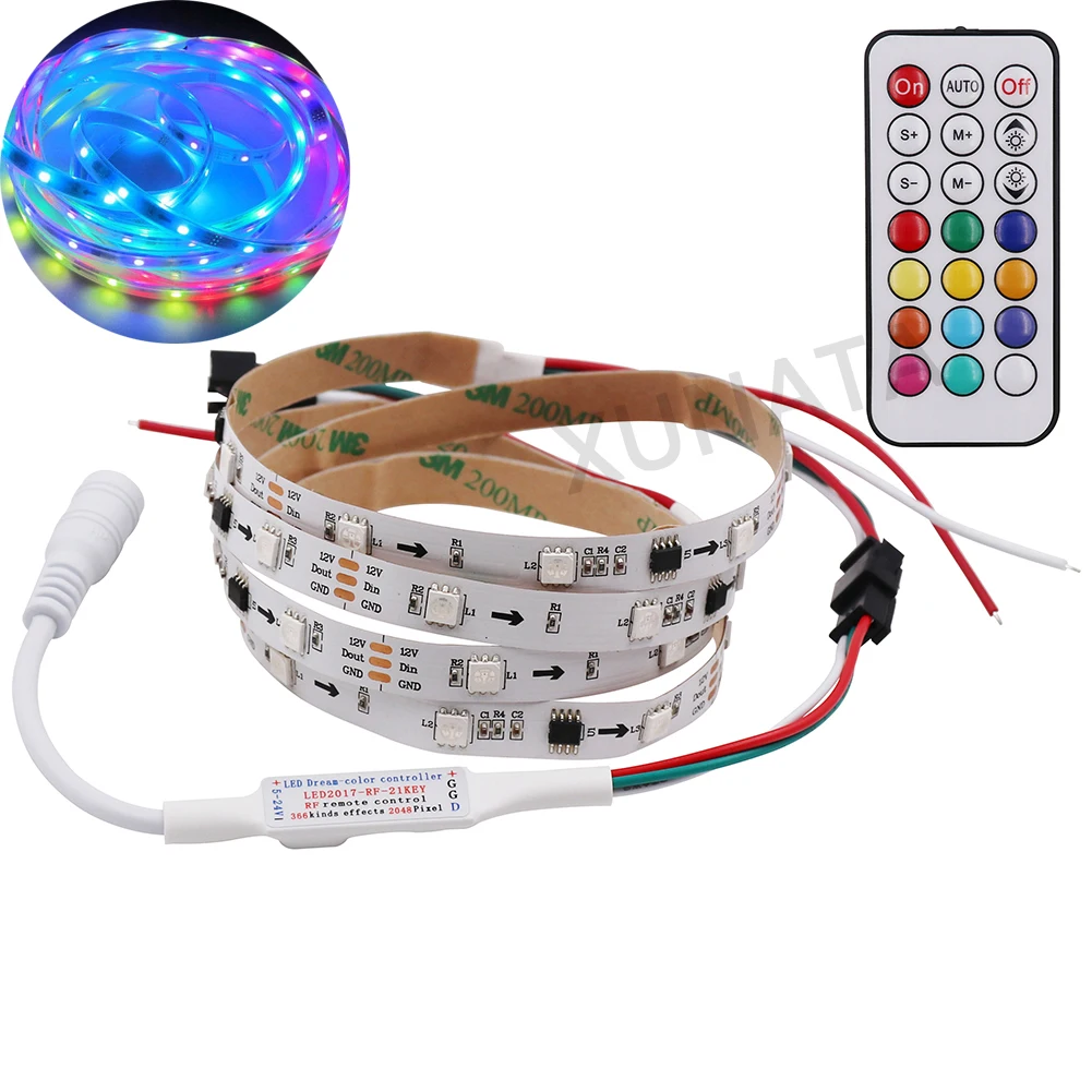 1 м 5 Светодиодная лента WS2811 IC 5050 SMD RGB цвет мечты программируемая Рождественская