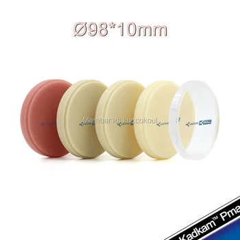 

OD98*10mm 13 pcs/lot Dental PMMA disc temporary crown material Crystal and Pink shade for dental lab VHF and open CAD/CAM system