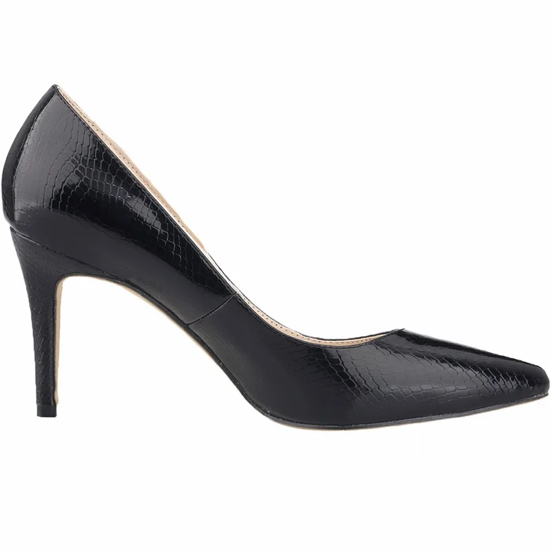Женские туфли-лодочки из змеиной лакированной кожи на высоком каблуке; женская обувь из искусственной кожи; свадебные модельные туфли с острым носком на тонком каблуке 8 см; Цвет Серебристый