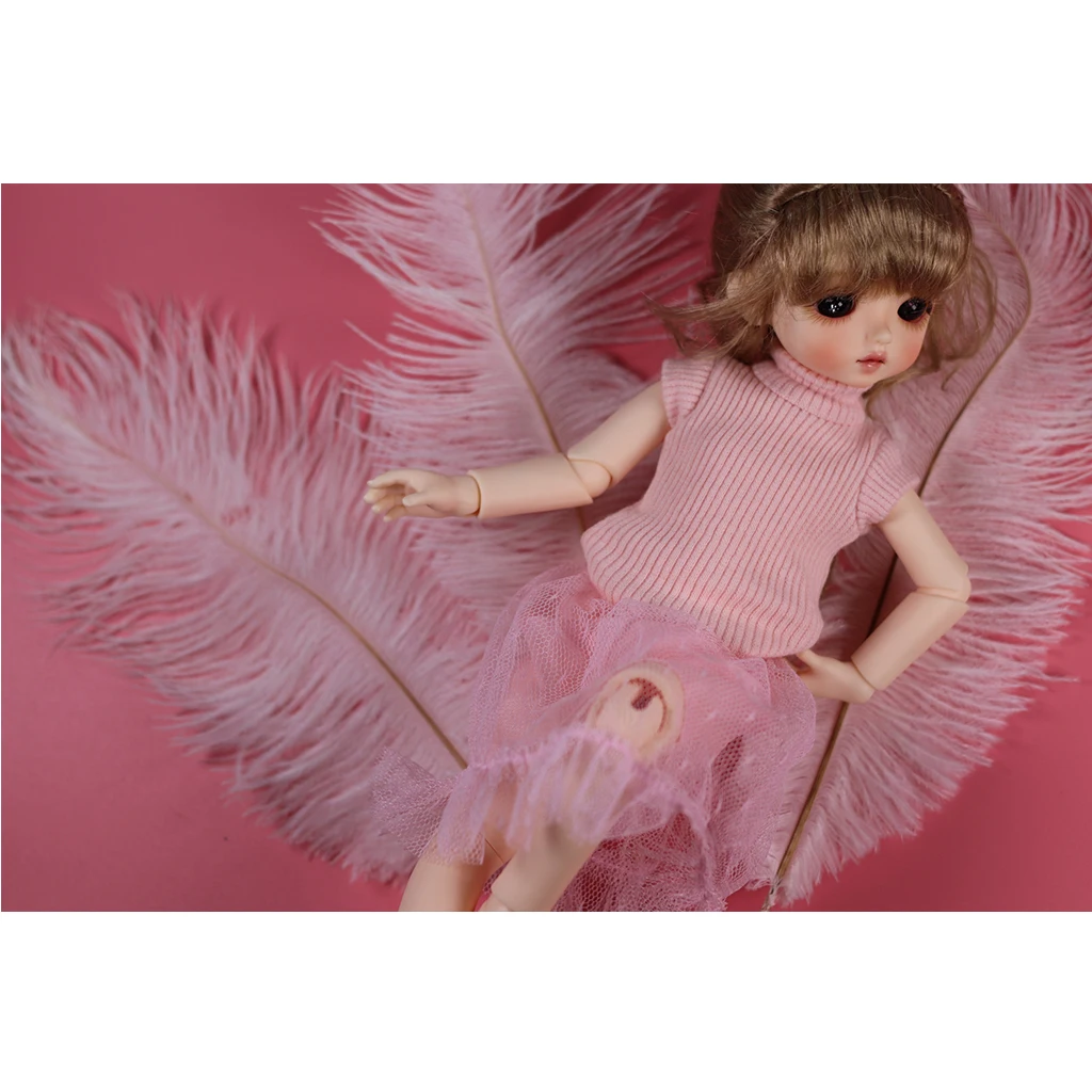  knitting wool material Handmade Doll Sweater Vest 11inch Doll Clothes Hand Knit Turtleneck Sweater For girls  Doll Fits 